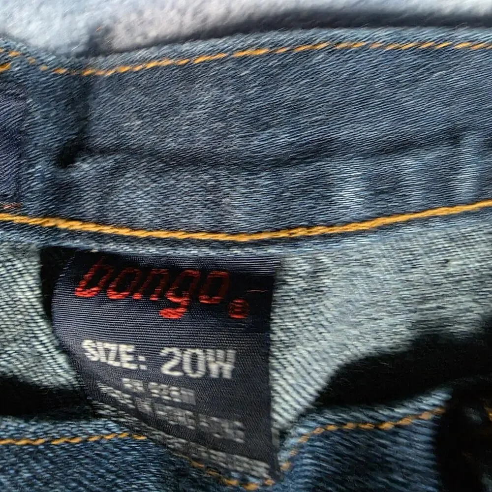 Vintage Y2K Bongo High Waisted Mom Jeans Hibiscus Embroidered Ankle Zip 20W Plus